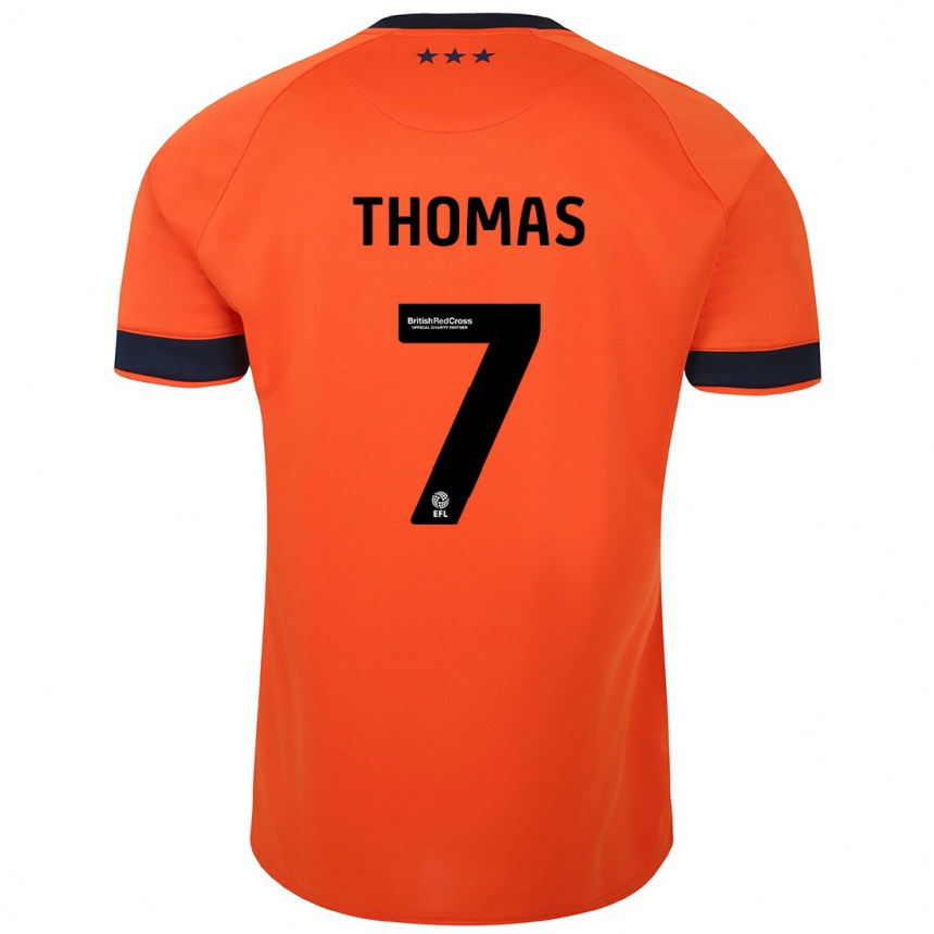 Men Football Natasha Thomas #7 Orange Away Jersey 2023/24 T-Shirt Canada