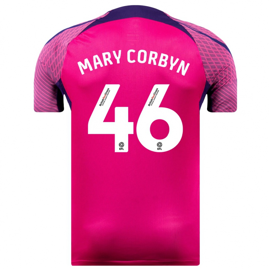 Men Football Mary Corbyn #46 Purple Away Jersey 2023/24 T-Shirt Canada