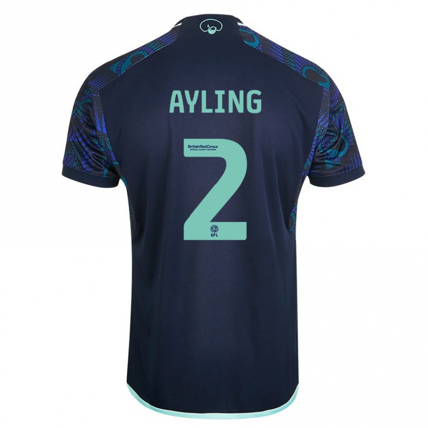 Men Football Luke Ayling #2 Blue Away Jersey 2023/24 T-Shirt Canada