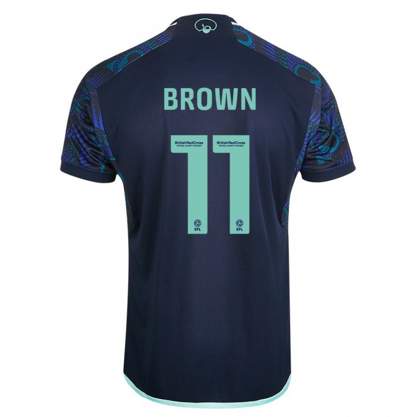 Men Football Abbie Brown #11 Blue Away Jersey 2023/24 T-Shirt Canada