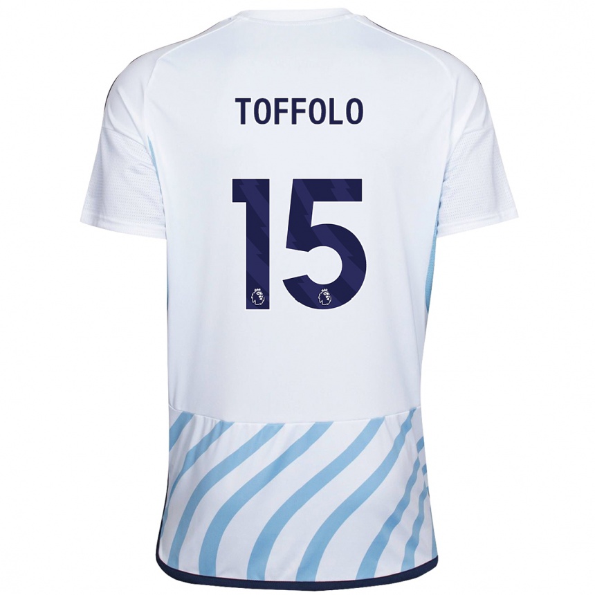 Men Football Harry Toffolo #15 White Blue Away Jersey 2023/24 T-Shirt Canada