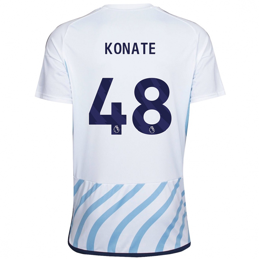 Men Football Ateef Konaté #48 White Blue Away Jersey 2023/24 T-Shirt Canada