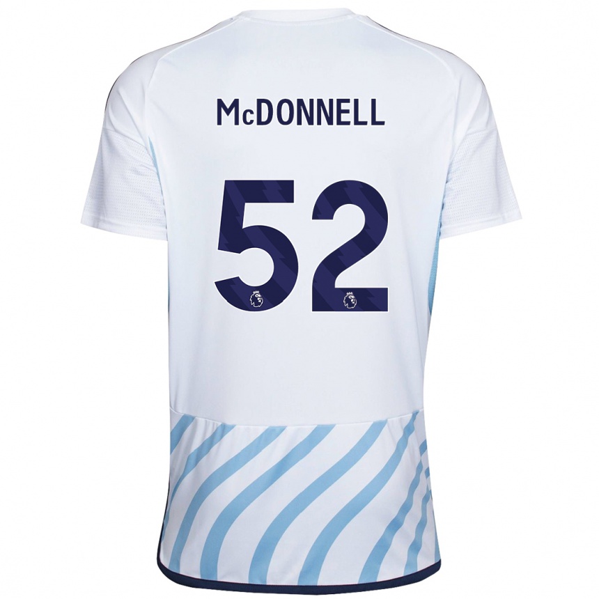 Men Football Jamie Mcdonnell #52 White Blue Away Jersey 2023/24 T-Shirt Canada