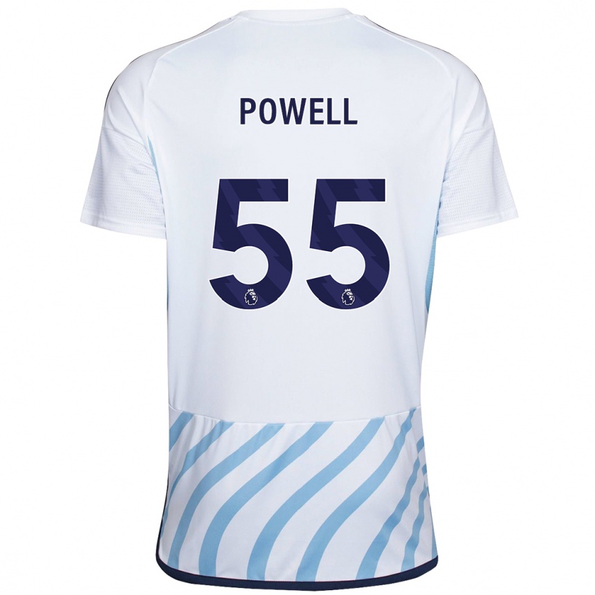 Homme Football Maillot Josh Powell #55 Blanc Bleu Tenues Extérieur 2023/24 Canada