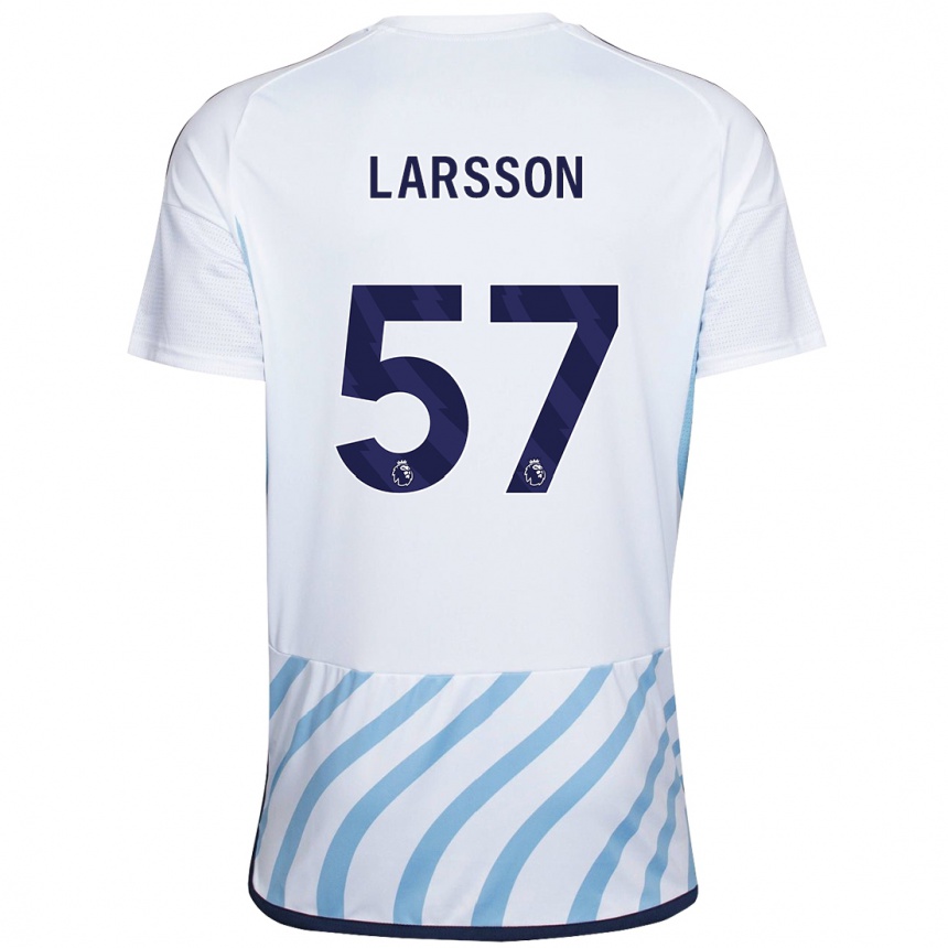 Homme Football Maillot Julian Larsson #57 Blanc Bleu Tenues Extérieur 2023/24 Canada