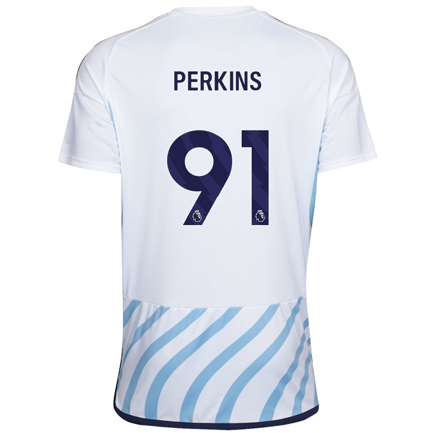 Men Football Jack Perkins #91 White Blue Away Jersey 2023/24 T-Shirt Canada