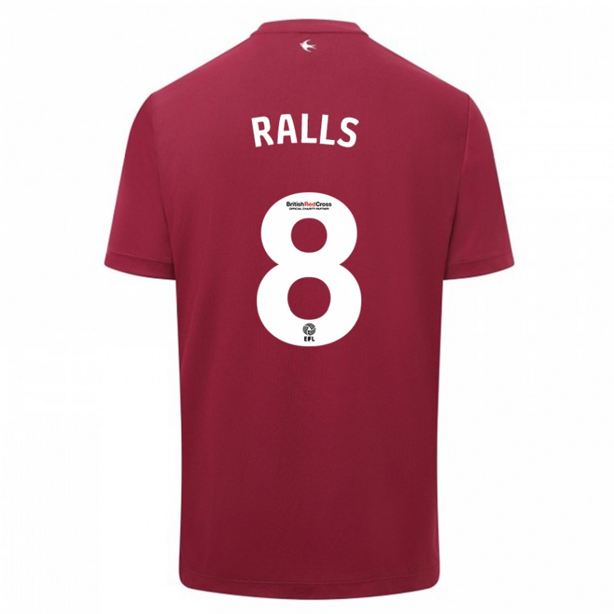 Men Football Joe Ralls #8 Red Away Jersey 2023/24 T-Shirt Canada