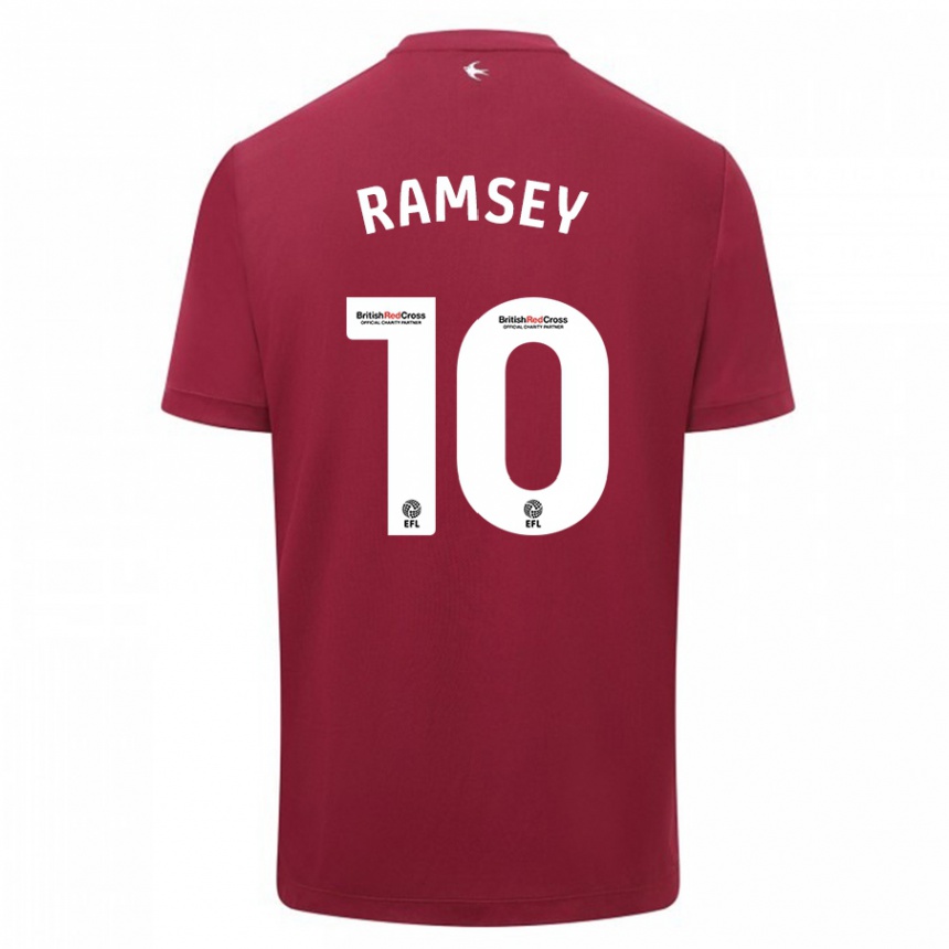 Men Football Aaron Ramsey #10 Red Away Jersey 2023/24 T-Shirt Canada