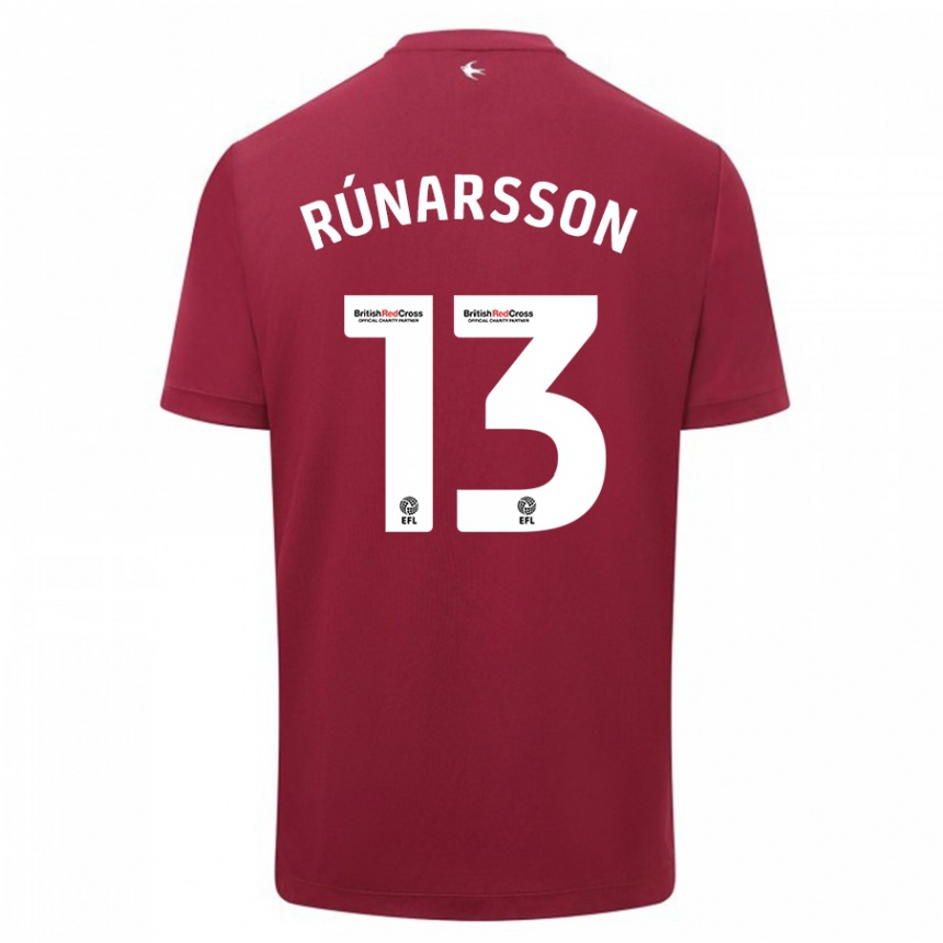 Men Football Runar Alex Runarsson #13 Red Away Jersey 2023/24 T-Shirt Canada