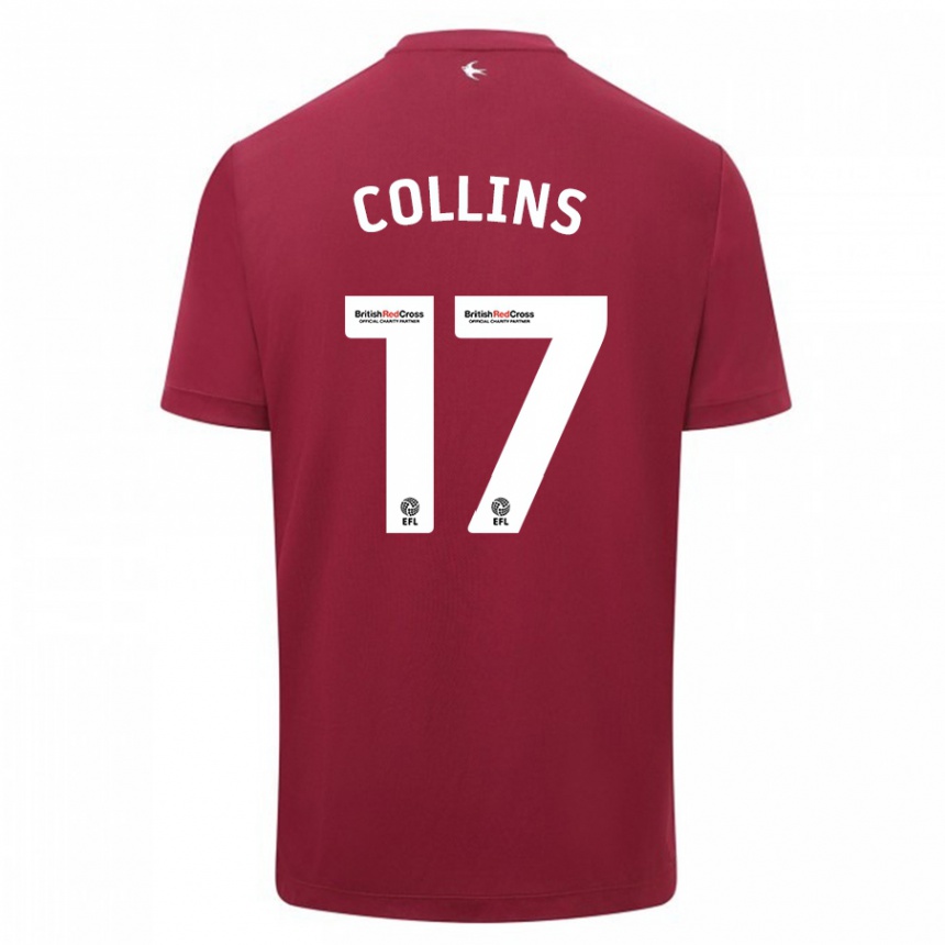 Men Football Jamilu Collins #17 Red Away Jersey 2023/24 T-Shirt Canada