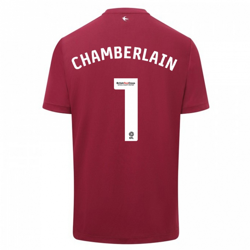 Men Football Ceryn Chamberlain #1 Red Away Jersey 2023/24 T-Shirt Canada