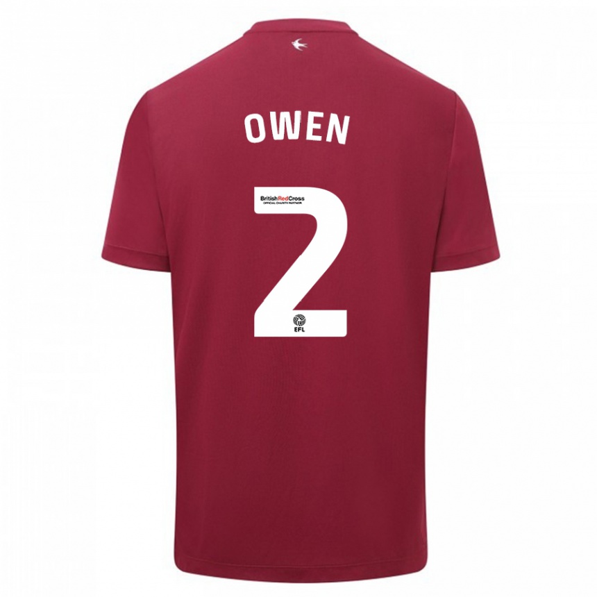 Men Football Lisa Owen #2 Red Away Jersey 2023/24 T-Shirt Canada