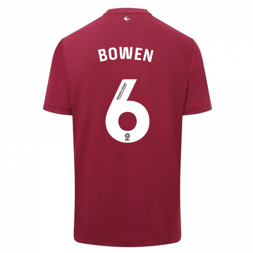 Men Football Megan Bowen #6 Red Away Jersey 2023/24 T-Shirt Canada