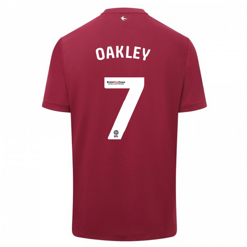 Men Football Rhianne Oakley #7 Red Away Jersey 2023/24 T-Shirt Canada