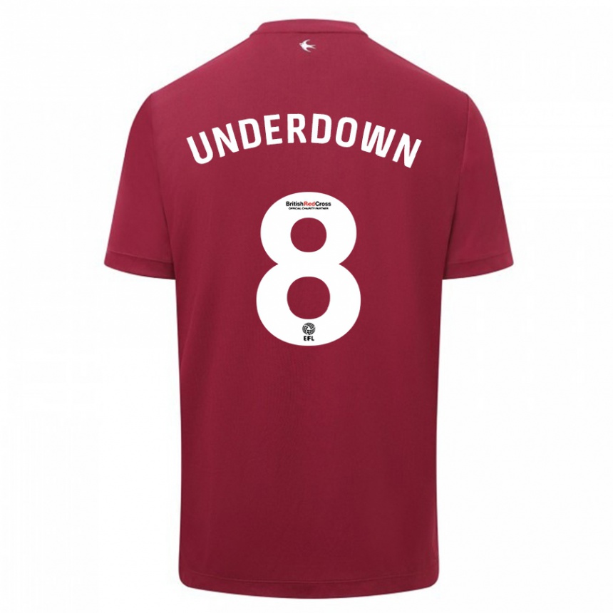 Men Football Kanisha Underdown #8 Red Away Jersey 2023/24 T-Shirt Canada