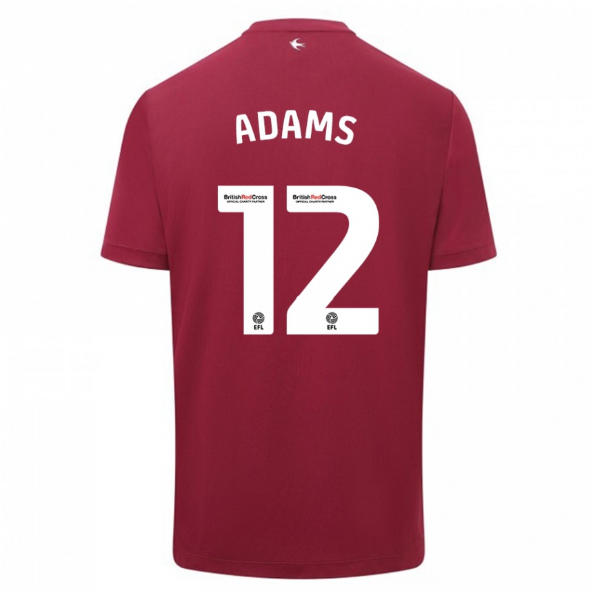 Men Football Kelly Adams #12 Red Away Jersey 2023/24 T-Shirt Canada