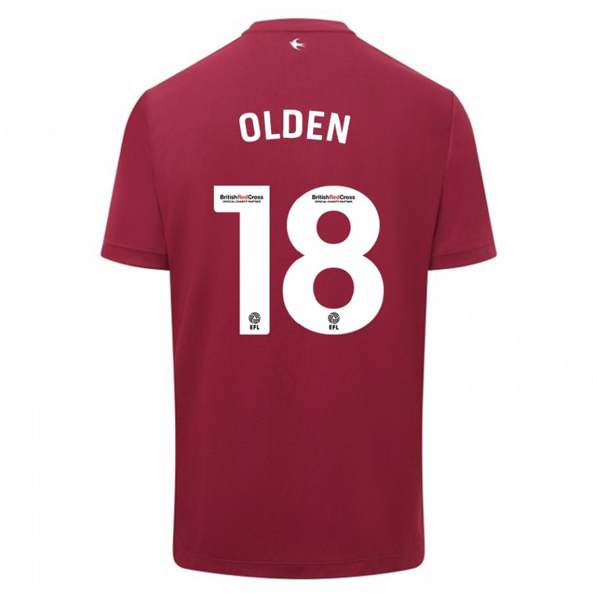 Men Football Mackenzie Olden #18 Red Away Jersey 2023/24 T-Shirt Canada