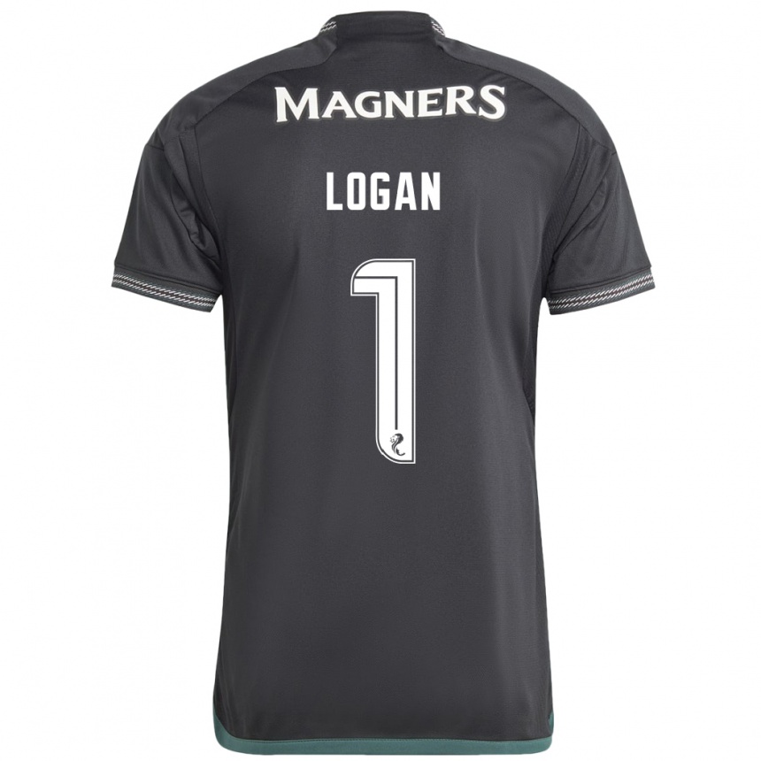 Men Football Chloe Logan #1 Black Away Jersey 2023/24 T-Shirt Canada