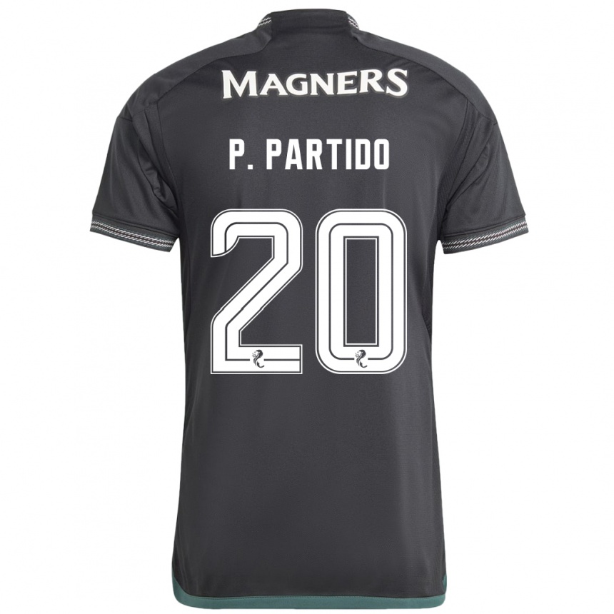 Men Football Paula Partido #20 Black Away Jersey 2023/24 T-Shirt Canada