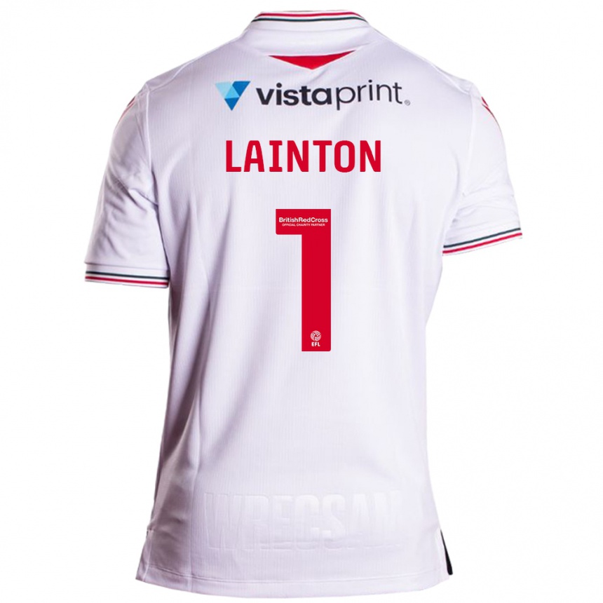 Men Football Rob Lainton #1 White Away Jersey 2023/24 T-Shirt Canada