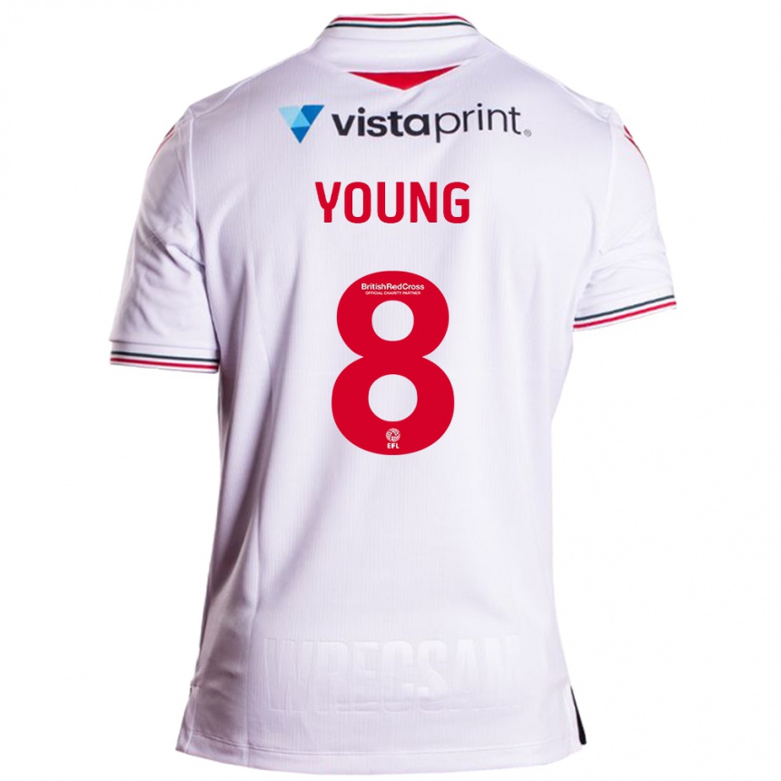 Men Football Luke Young #8 White Away Jersey 2023/24 T-Shirt Canada