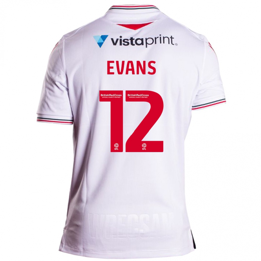 Men Football George Evans #12 White Away Jersey 2023/24 T-Shirt Canada