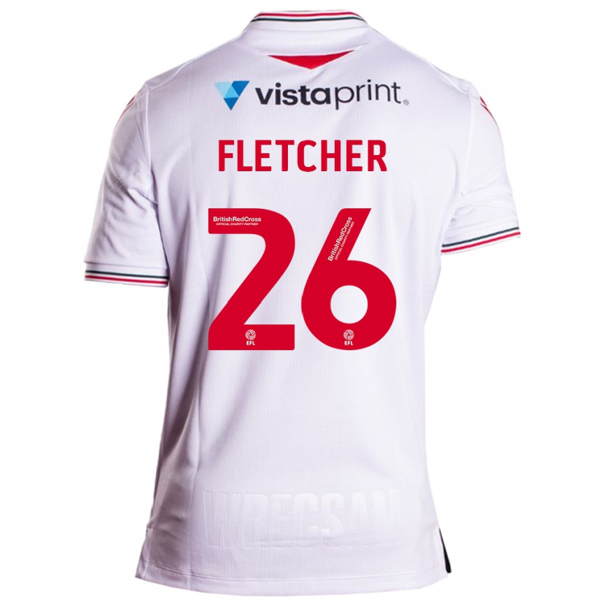 Men Football Steven Fletcher #26 White Away Jersey 2023/24 T-Shirt Canada