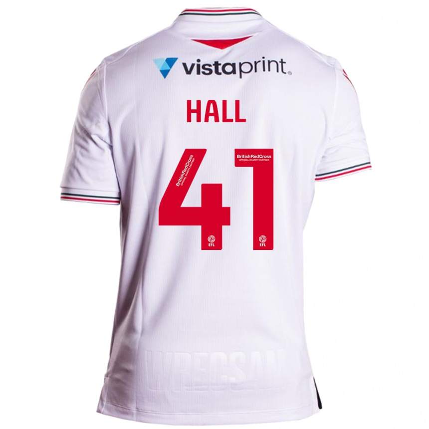 Men Football Liam Hall #41 White Away Jersey 2023/24 T-Shirt Canada