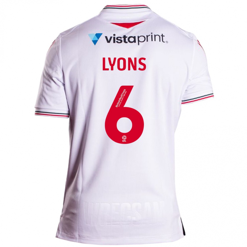 Men Football Lauryn Lyons #6 White Away Jersey 2023/24 T-Shirt Canada