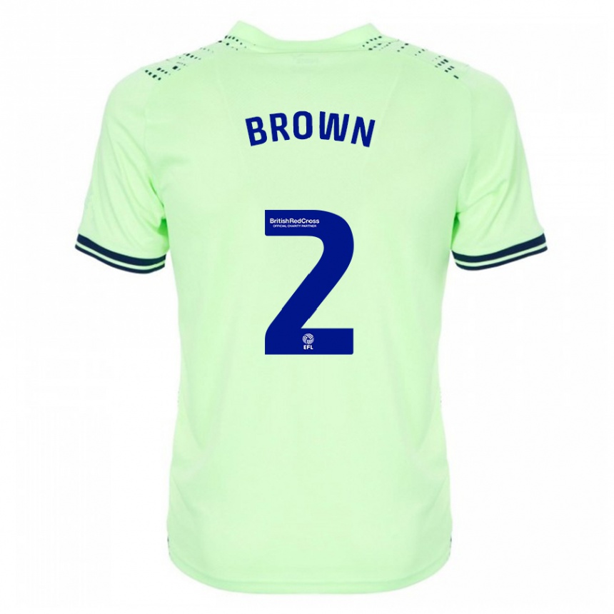 Men Football Ashlee Brown #2 Navy Away Jersey 2023/24 T-Shirt Canada