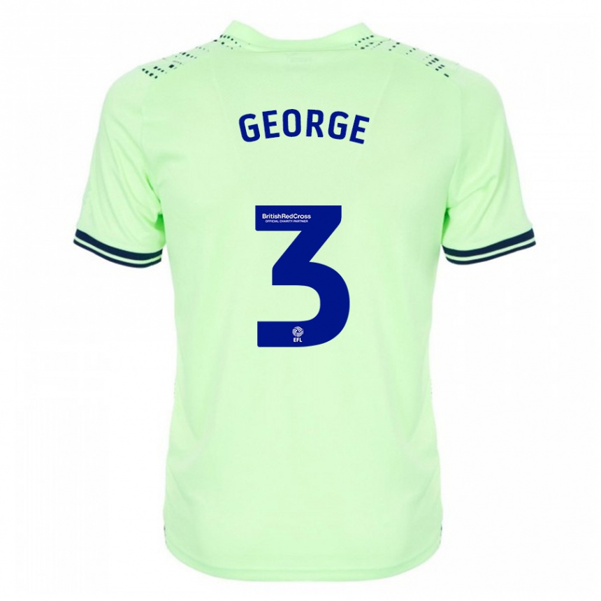 Men Football Hannah George #3 Navy Away Jersey 2023/24 T-Shirt Canada