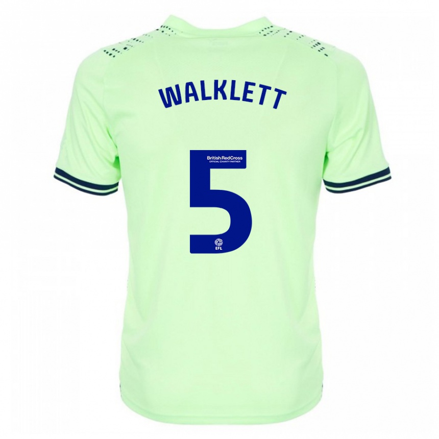 Men Football Kerry Walklett #5 Navy Away Jersey 2023/24 T-Shirt Canada