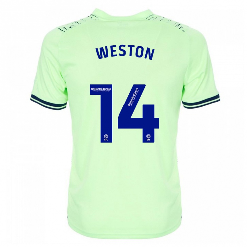 Men Football Steph Weston #14 Navy Away Jersey 2023/24 T-Shirt Canada