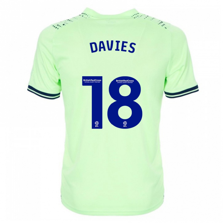 Men Football Jessica Davies #18 Navy Away Jersey 2023/24 T-Shirt Canada