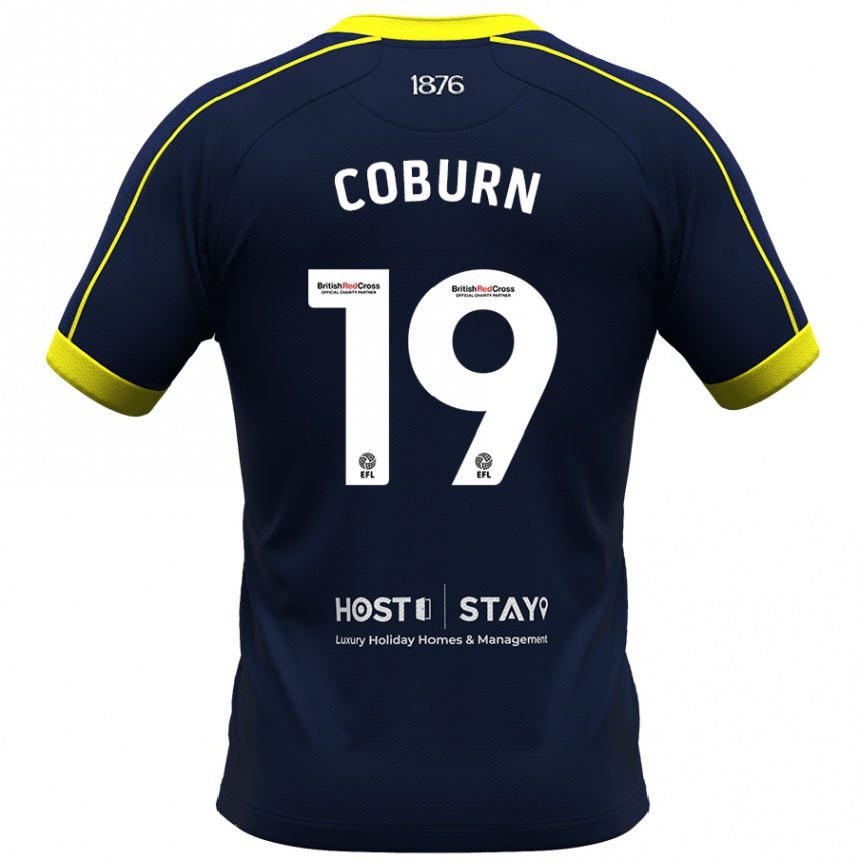 Men Football Josh Coburn #19 Navy Away Jersey 2023/24 T-Shirt Canada