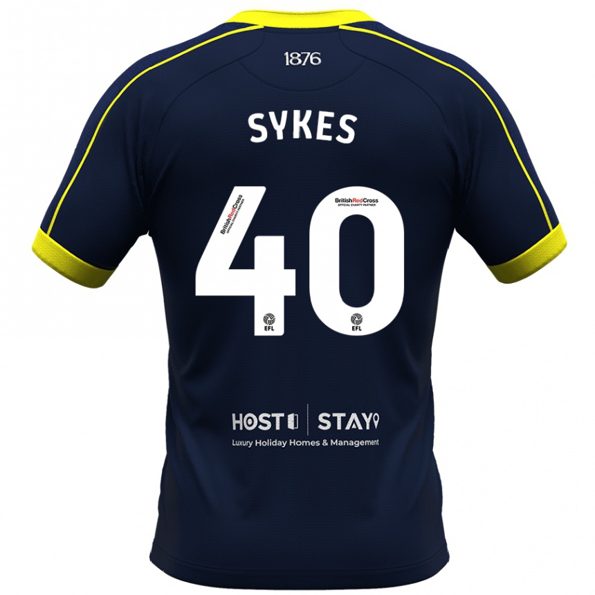 Men Football Cain Sykes #40 Navy Away Jersey 2023/24 T-Shirt Canada