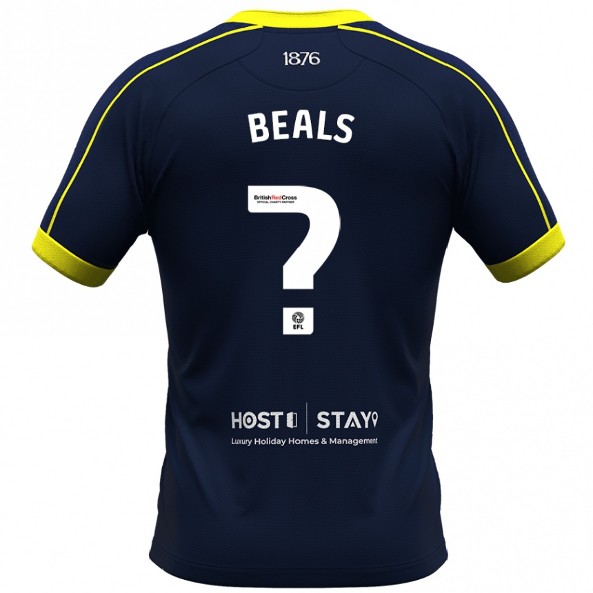 Men Football Ben Beals #0 Navy Away Jersey 2023/24 T-Shirt Canada