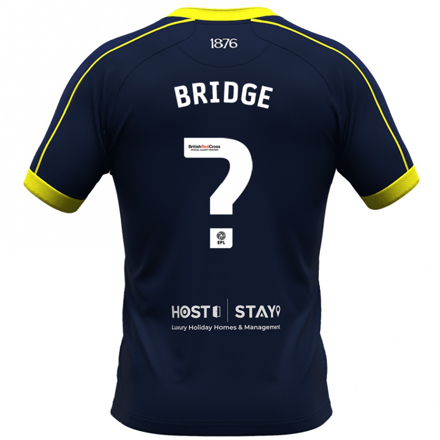 Men Football Aj Bridge #0 Navy Away Jersey 2023/24 T-Shirt Canada