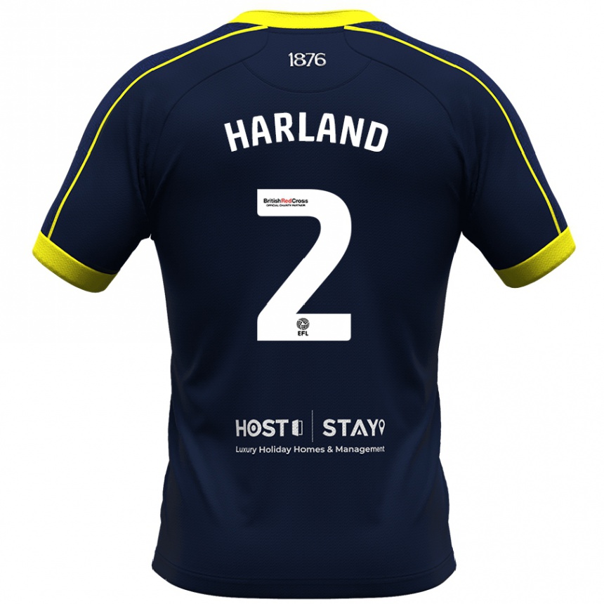 Men Football Jane Harland #2 Navy Away Jersey 2023/24 T-Shirt Canada