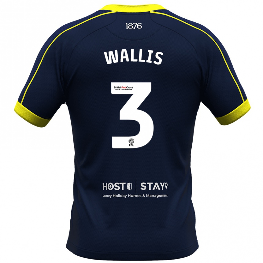 Men Football Emma Wallis #3 Navy Away Jersey 2023/24 T-Shirt Canada