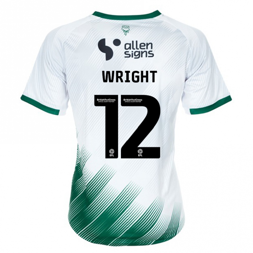 Men Football Jordan Wright #12 White Away Jersey 2023/24 T-Shirt Canada