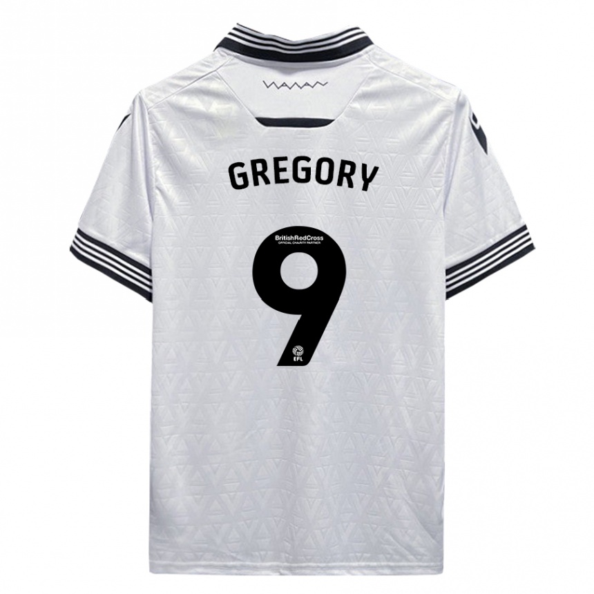 Men Football Lee Gregory #9 White Away Jersey 2023/24 T-Shirt Canada