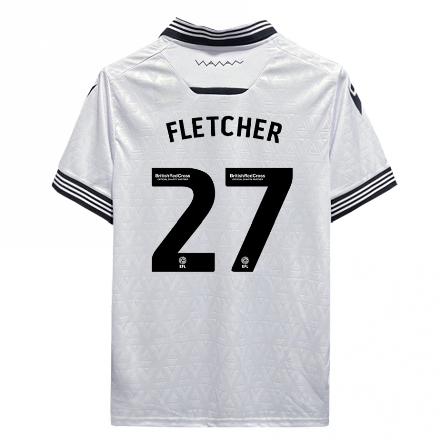 Men Football Ashley Fletcher #27 White Away Jersey 2023/24 T-Shirt Canada