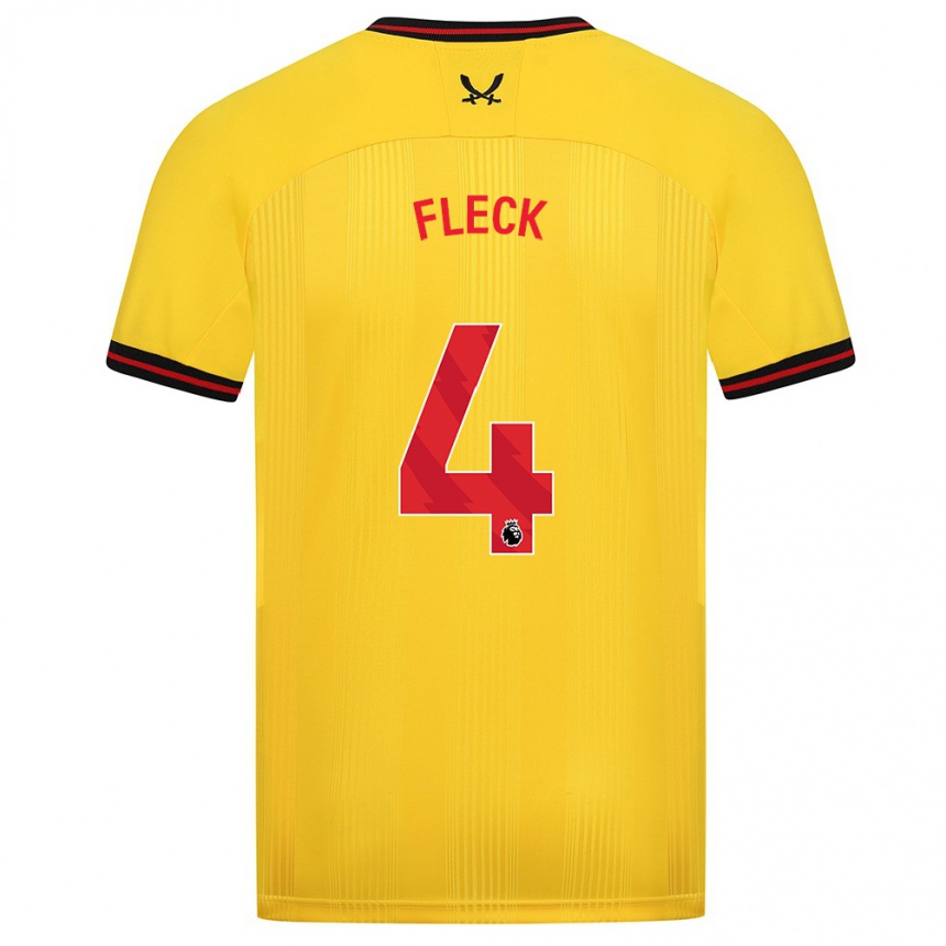 Men Football John Fleck #4 Yellow Away Jersey 2023/24 T-Shirt Canada