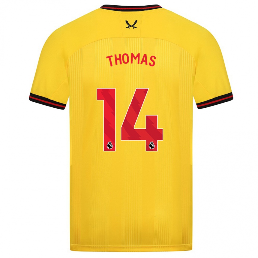 Men Football Luke Thomas #14 Yellow Away Jersey 2023/24 T-Shirt Canada