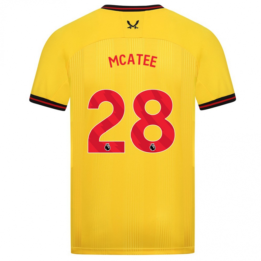 Men Football James Mcatee #28 Yellow Away Jersey 2023/24 T-Shirt Canada