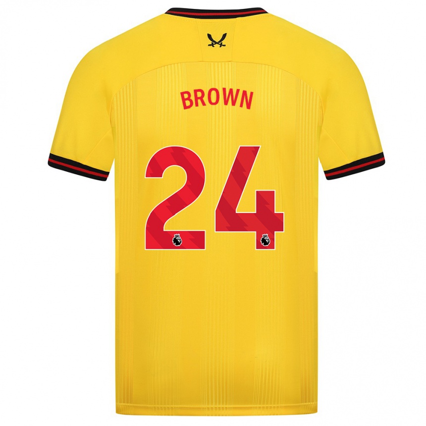 Men Football Rachel Brown #24 Yellow Away Jersey 2023/24 T-Shirt Canada