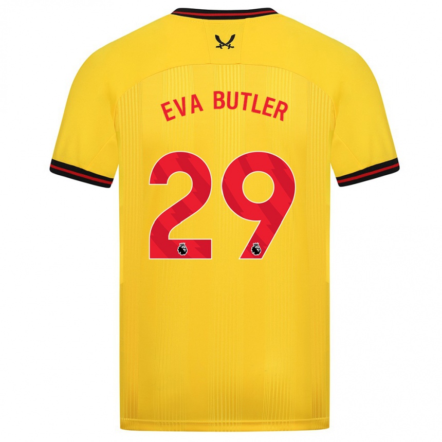 Men Football Eva Butler #29 Yellow Away Jersey 2023/24 T-Shirt Canada