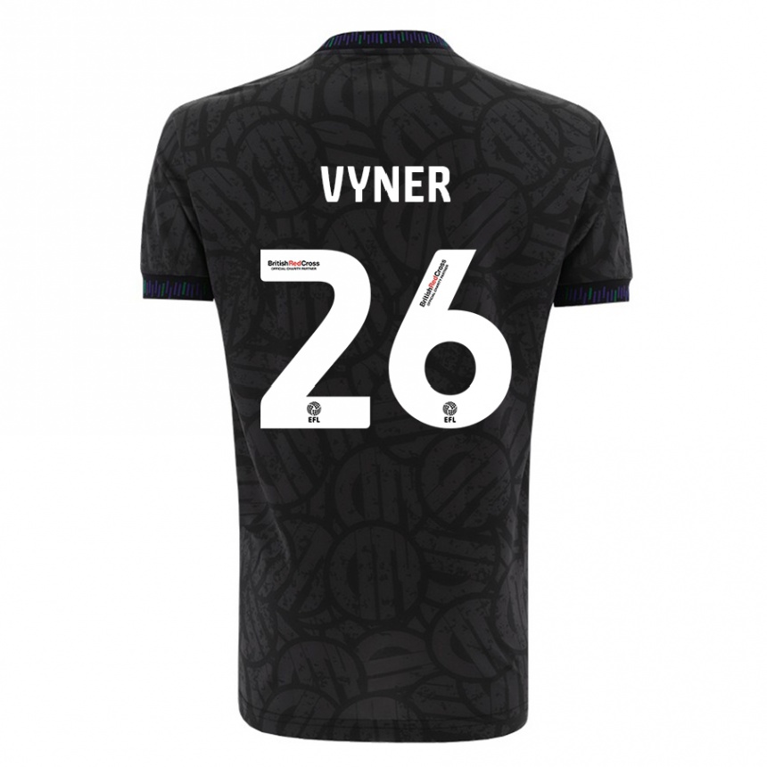 Men Football Zak Vyner #26 Black Away Jersey 2023/24 T-Shirt Canada