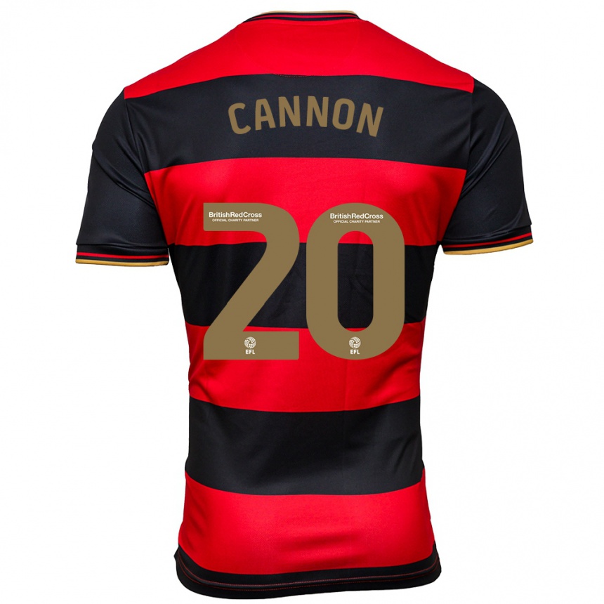 Men Football Reggie Cannon #20 Black Red Away Jersey 2023/24 T-Shirt Canada